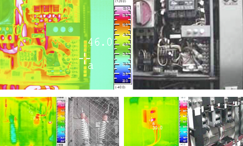 サーモカメラによるコントロールセンタユニットの撮影画像